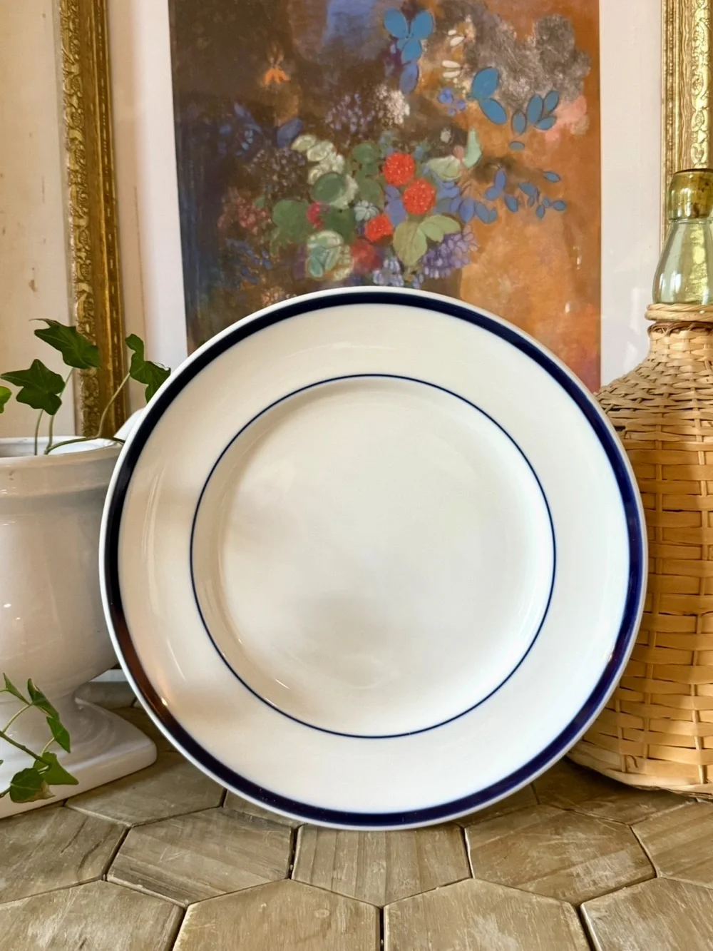 Williams Sonoma “Brasserie” Blue Stripe - Dinner Plates 11